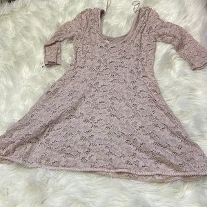 Bo_Ho Floral Blush Pink Off The Shoulders Mini Dress